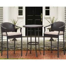 Outdoor 3 Piece Bar Set With Iron Table