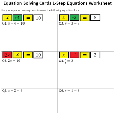 Equation Solving Cards Keep Up Maths