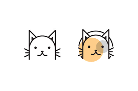 Cute Cat Head Cartoon Logo Cat Head