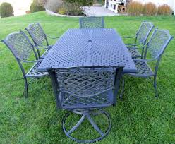 7 Pc Grey Cast Aluminum Patio Set Obo