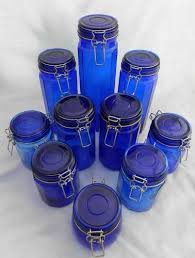 10 Vintage French Cobalt Blue Glass