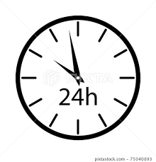 24 Hours Clock Icon Stock