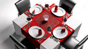 Red Monochrome Dinner Table Icon In
