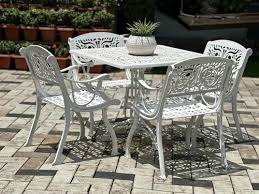 White Cast Iron Garden Table Chair Set