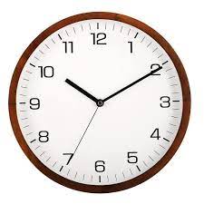 12 In Round Wooden Wall Clock Battery Operated Silent Non Ticking