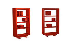 Red Library Bookshelf Icon Isolated On