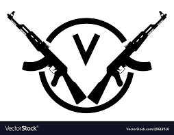 Ak 47 Emblem Icon Two Kalashnikov