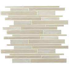 Msi Snowcap Blend Interlocking 11 81 In X 12 2 In Mixed Glass Patterned Look Wall Tile 20 Sq Ft Case