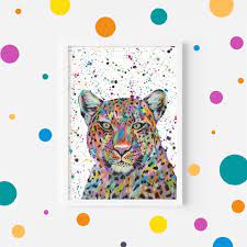 Leopard Art Print Chester Colourful