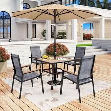 5pc Patio Set With Square Steel Table