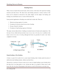 bending stress in beams study notes