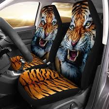 Angry Tiger Face Car Seat Covers Custom