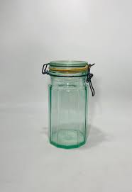 Vintage Green Glass Jar Home Decor Home
