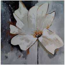 White Flowers Painting On Canvas