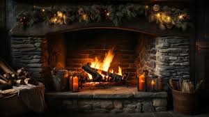 Cozy Fireplace Burning Logs Warm