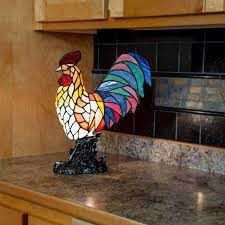 Multi Colored Rooster Lamp