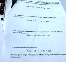 The Chemical Reaction Stoichiometry