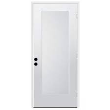 White Fiberglass Prehung Front Door