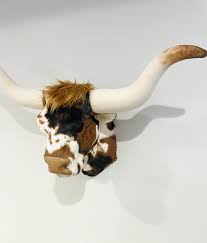 Spotted Texas Longhorn Cow Wall Mount