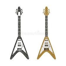 Black And Retro Color Electric Guitar
