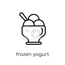 Frozen Yogurt Icon Trendy Modern Flat