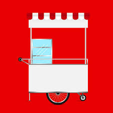 Empty Kiosk Red Background Template
