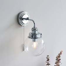 Hamilton Glass Wall Light With Pull