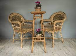 Franco Albini Vintage Rattan Table And