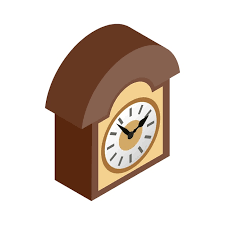 Vintage Wall Clock Icon In Isometric 3d