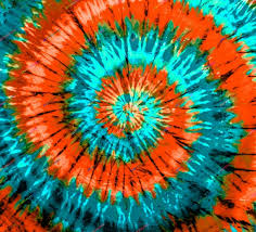 Teal Orange Tie Dye Swirl Digital Paper