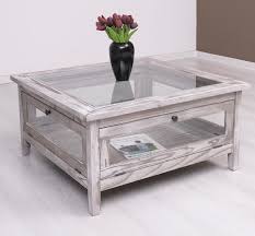 Square Coffee Table With Glass And