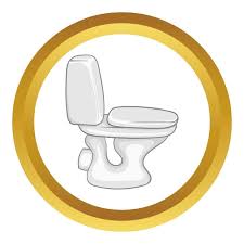 White Toilet Bowl Vector Icon