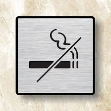 Square Silver Acrylic No Smoking Sign