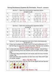 Simultaneous Equations Graded
