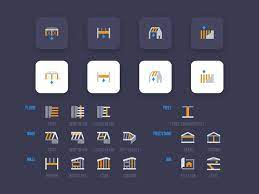 Building Construction Icons Building