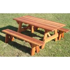 Super Deck 4ft Redwood Picnic Table