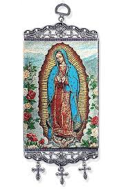 Guadalupe Tapestry Icon Banner Blue