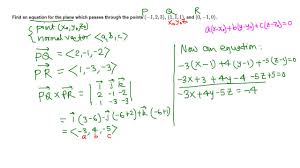 Calc Iii Finding Equation Of A Plane