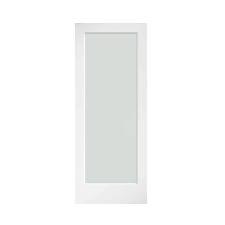 Eightdoors 30 In X 80 In X 1 3 8 In 1 Lite Solid Core Frosted Glass White Finished Wood French Interior Door Slab White Primed