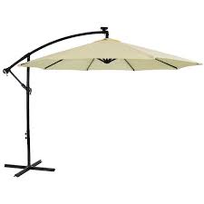 Sunnydaze Offset Patio Umbrella With Solar Led Lights 9 Foot Pale Ercup