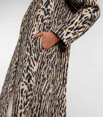 Milly Leopard Print Faux Fur Coat In