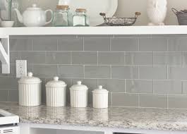 Gray Glass Subway Tile Transitional