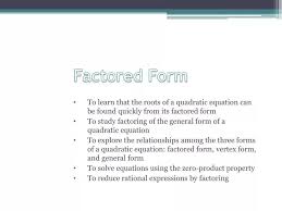 Ppt Factored Form Powerpoint