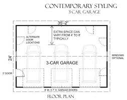 3 Car Basic Garage Plan 844 1 35 2