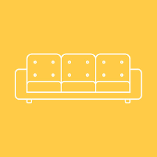 Line Icon Three Seater Sofa Isolated On