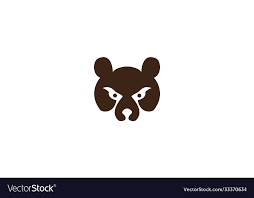 Grizzly Bear Head Face Silhouette Logo