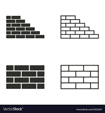 Brick Wall Icon Set Royalty Free Vector