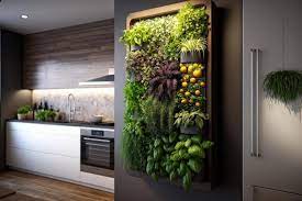 Vertical Garden On A Kitchen Wall