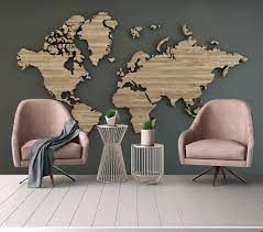 World Map Wall Mural Beautiful 3d