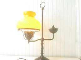 Vintage Metal Lamp Glass Shade Lamp